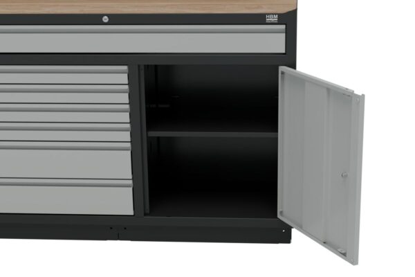 HBM modulair werkplaatssysteem 6-delig, zwart, grijs - Afbeelding 7