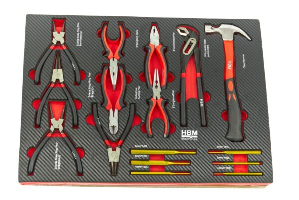HBM 245 Delige Premium Gereedschapsvulling voor Gereedschapswagen - ROOD - Afbeelding 9