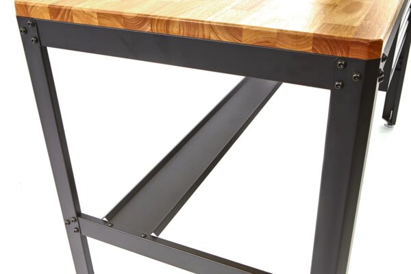 HBM 155 cm Professionele Werkbank met 5 Laden en Houten Werkblad Zwart - Afbeelding 7