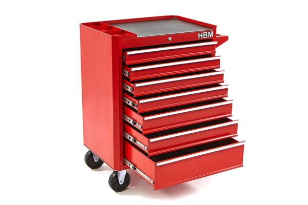 HBM Gereedschapswagen met 7 laden - 66 cm - rood - Afbeelding 8