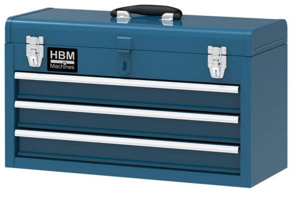 HBM gereedschapskist met 3 laden, blauw