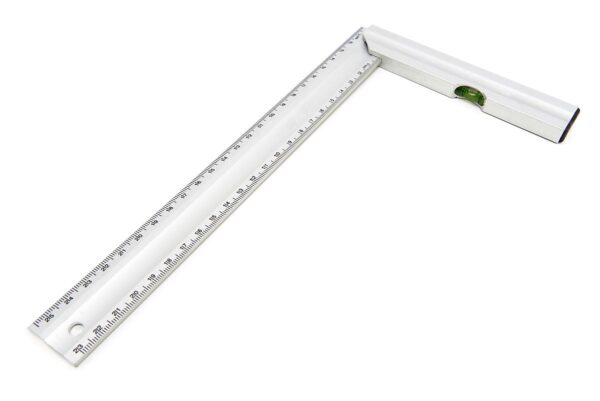 HBM 150 mm. Aluminium Blokhaak, Winkelhaak met Waterpas - Afbeelding 2