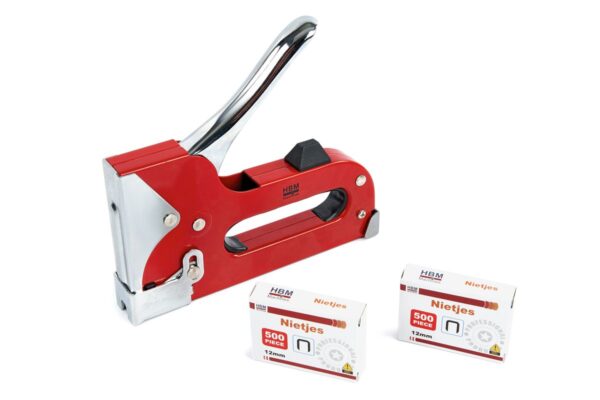 HBM Professionele Stalen Handtacker, Nietmachine Inclusief 1000 Nietjes