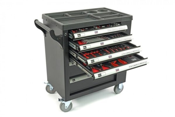 HBM Premium gevulde gereedschapswagen met deur - 154 delig