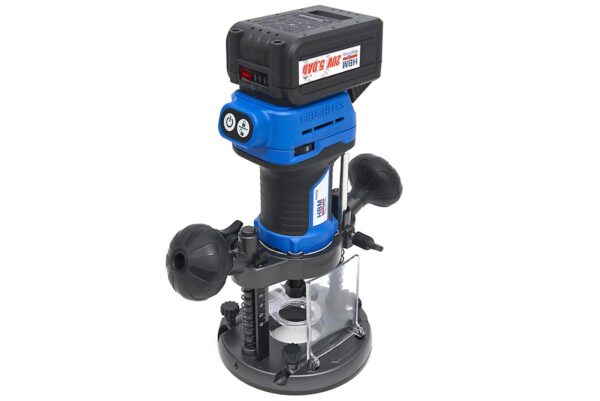 HBM Professionele 20 Volt 5,0 AH Li-ion Bovenfreesmachine en 2 Li-ion Accu's - Afbeelding 3