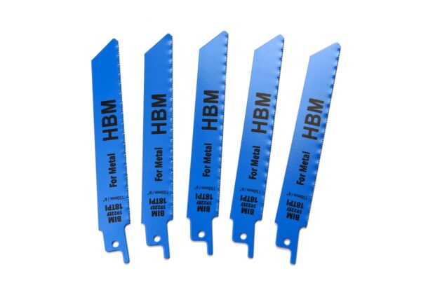HBM 5 Delige 150 mm. 18 TPI Reciprozaagbladenset Voor Metaal - Bild 2