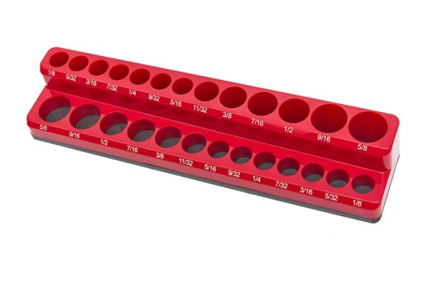 HBM magnetische accessoirehouder voor 26 stuks 1/4 inch Engelse maten, rood