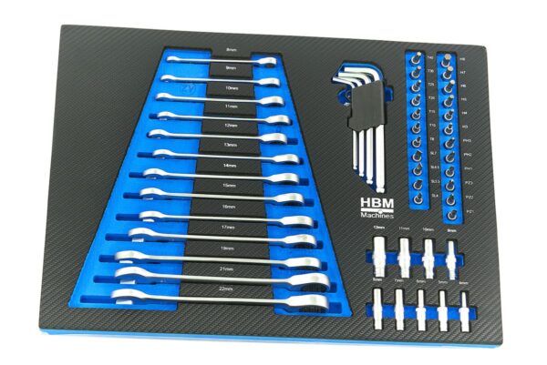 HBM 154 Dlg Premium Gereedschapsvulling voor Gereedschapswagen - BLAUW - Afbeelding 5