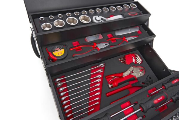 HBM 85 Delige Gevulde Gereedschapskist Met Foam Inlays - Afbeelding 4