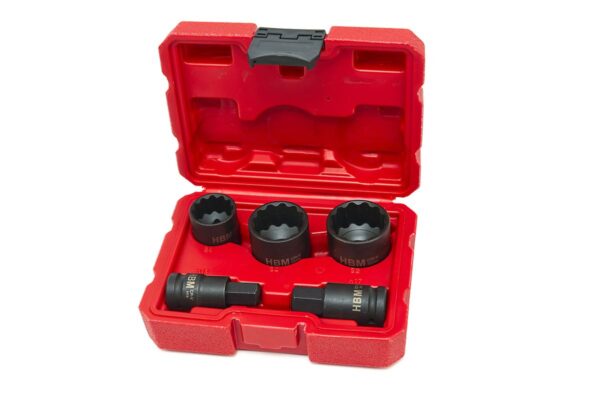 HBM 5 Delige 12 Punts Kracht Aandrijfas Doppenset, Montageset Met 1/2 inch Opname voor VAG
