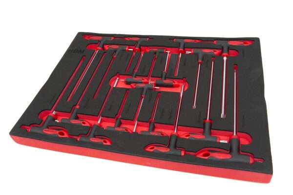 HBM 18 Delige T-Grepenset Foam Inlay voor HBM Gereedschapswagen - Afbeelding 4