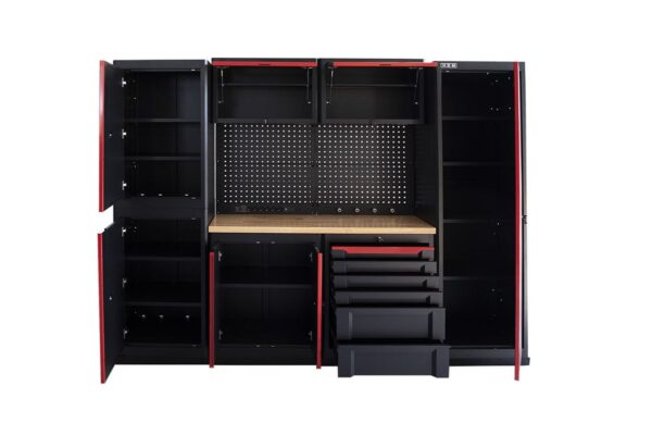 HBM expert modulair werkplaatssysteem, 10-delig, zwart rood - Afbeelding 6