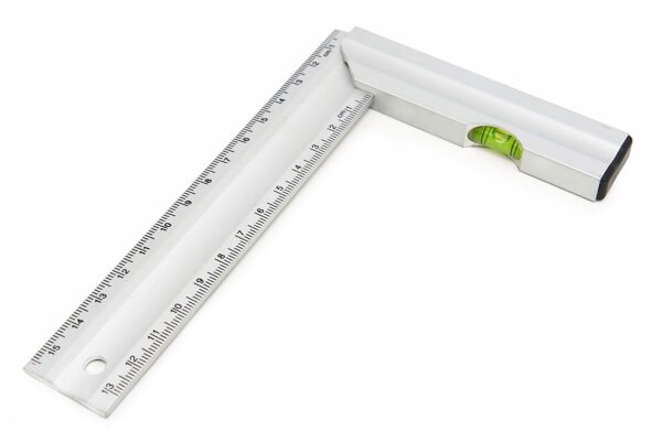HBM 250 mm. Aluminium Blokhaak, Winkelhaak met Waterpas - Bild 2