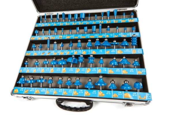 HBM 66-delige houtfrezenset – 8mm schacht, hardmetaal, compleet set - Afbeelding 3