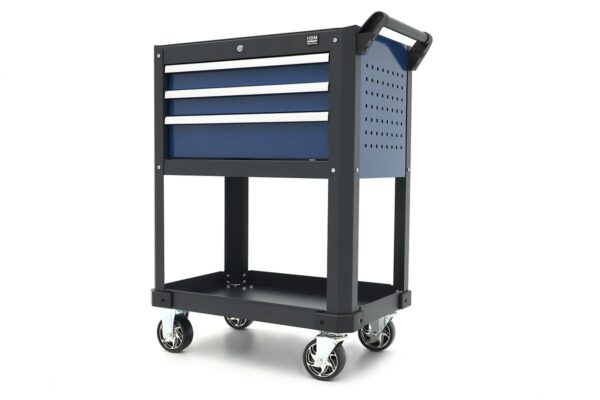 HBM Gereedschapswagen met 3 laden, blauw - Afbeelding 3