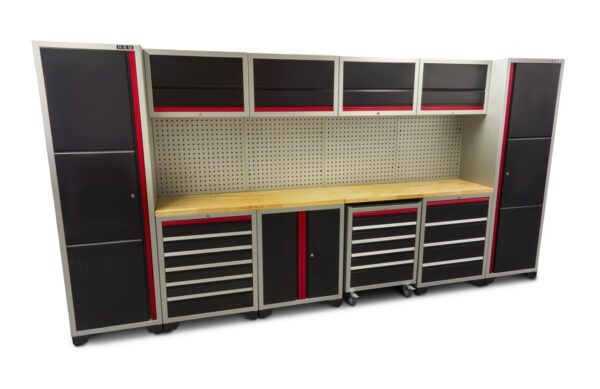 HBM professional deluxe modulair werkplaatssysteem, 16-delig, zwart rood - Image 3