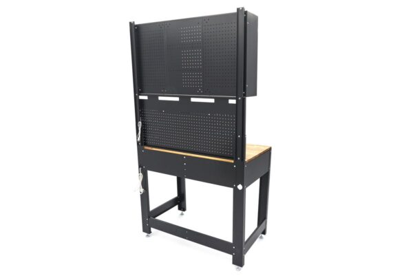 HBM 115 Cm. Werkbank Met Houten Werkblad, Achterwand Met Kastenwand, Led Verlichting , Stekkerdoos e - Afbeelding 20