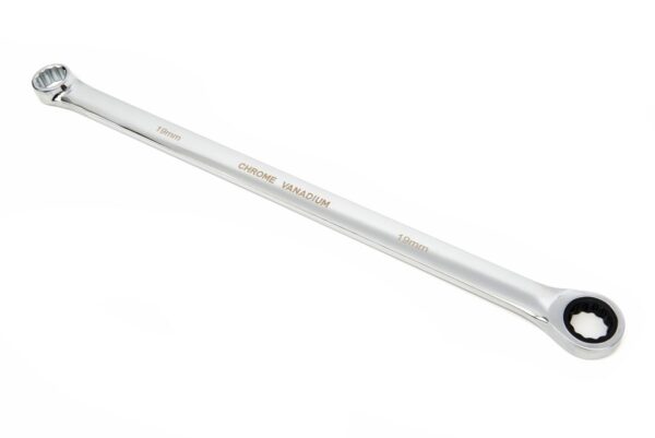 HBM 10 Delige Professionele Extra Lange Ringsleutelset met Vaste Kop en Ratelfunctie 8 - 19 mm - Afbeelding 3