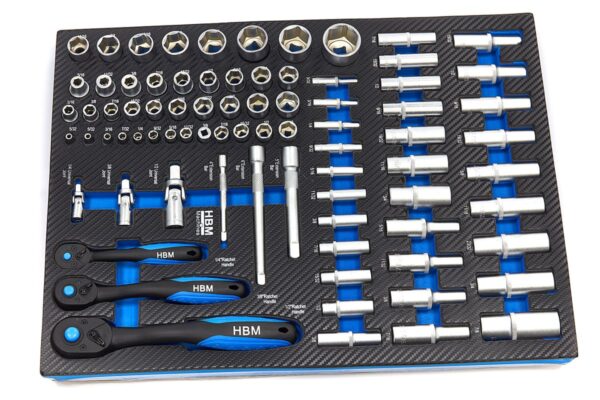 HBM Premium Gevulde Gereedschapswagen met deur - 245 Delig Inch (Engelse) Maten - Afbeelding 20