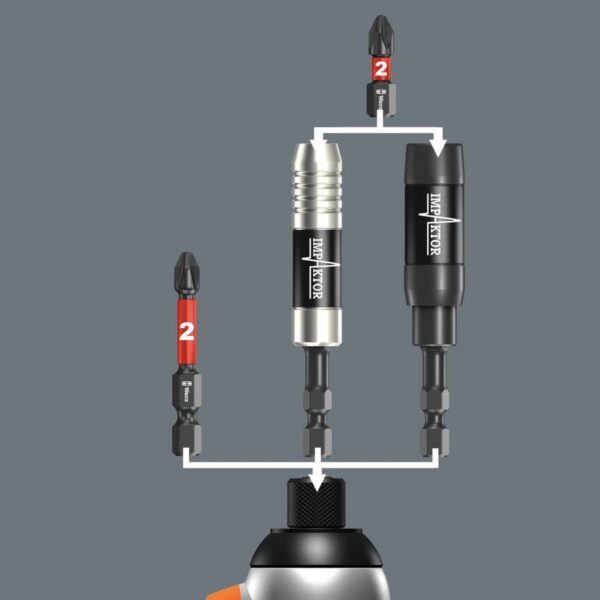 Wera 1/4 inch magneetbithouder Impaktor 897/4 IMP - Afbeelding 2