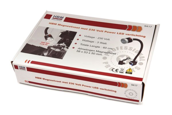 HBM Magneetvoet met 230 Volt Power LED verlichting - Afbeelding 4