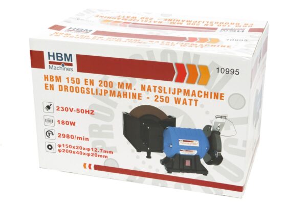 HBM 150 en 200 mm. Natslijpmachine en Droogslijpmachine - 250 Watt - Afbeelding 7