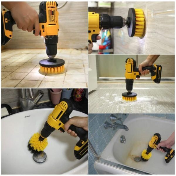 HBM 4 Delige Schoonmaakborstelset Voor in de Boormachine - Image 5