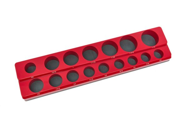 HBM magnetische accessoirehouder voor 16 stuks 3/8 inch Engelse maten, rood - Afbeelding 3