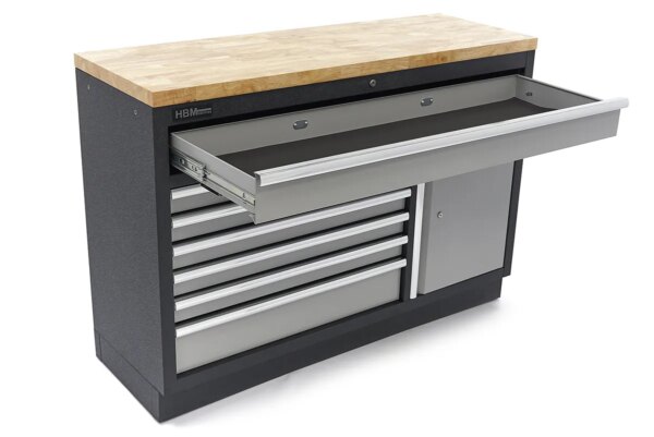 HBM 7 Laden 132 Cm. Professionele Gereedschapskast, Werkbank Met Deur voor Werkplaatsinrichting - Image 11