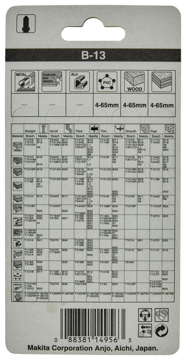 Makita decoupeerzaagblad hout en kunstof B13 A-85656 - Image 3