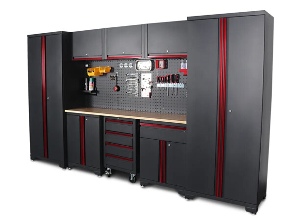 HBM modulair werkplaatssysteem, 12-delig, zwart rood - Afbeelding 2