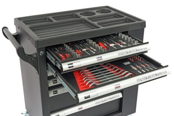 HBM Premium gevulde gereedschapswagen met deur - 154 delig - Afbeelding 16