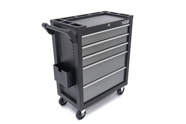 HBM deluxe gereedschapswagen, 5 laden, Klein, zwart, grijs - Afbeelding 13