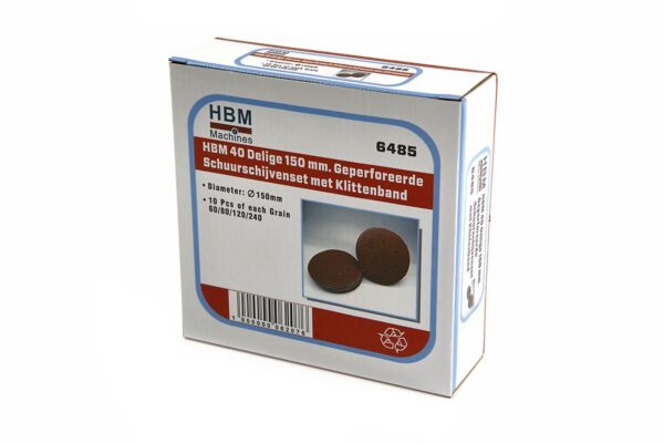 HBM 40 Delige 150 mm Geperforeerde Velcro Schuurschijvenset