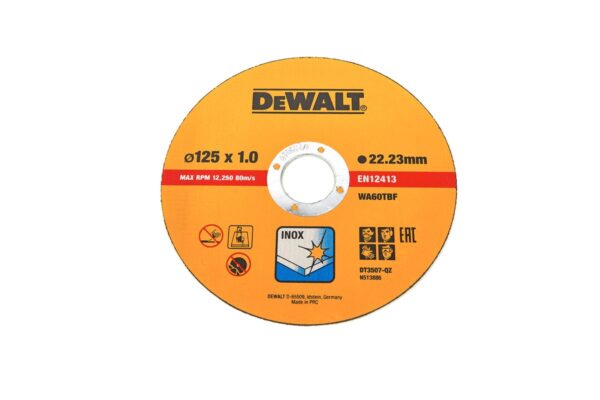 DeWalt DT3507 Doorslijpschijf - 125 x 22,23 x 1,0mm - RVS - inox 10st - Afbeelding 2