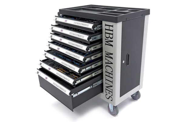 HBM Premium Gevulde Gereedschapswagen met deur - 245 Delig Inch (Engelse) Maten - Afbeelding 3
