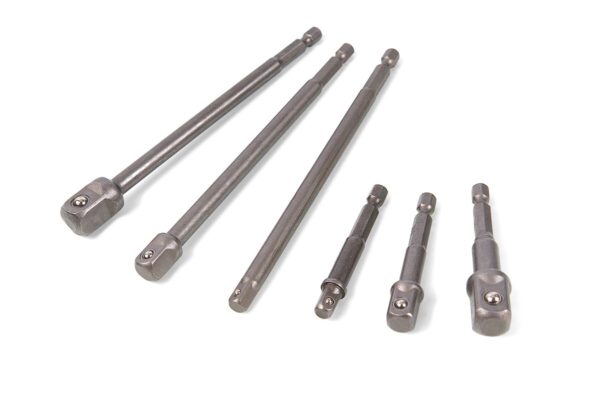 HBM Professionele 6 Delige Bit - Dop Adapterset met HEX Aansluiting