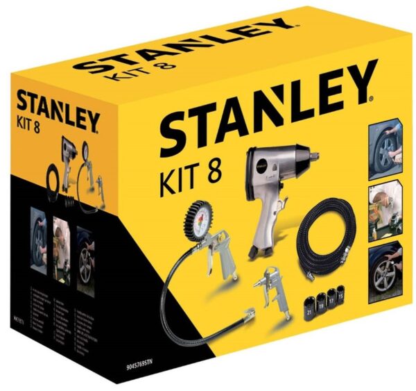 Stanley pneumatische auto gereedschapsset, 8 delig - Image 2