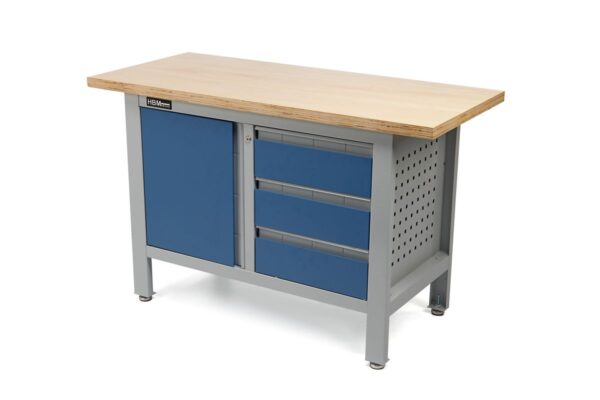 HBM 120 cm Werkbank met 3 Laden en 1 Deur