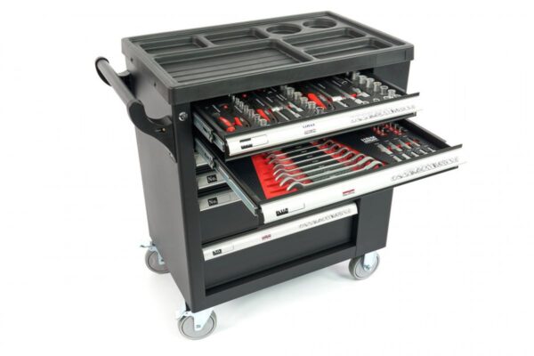 HBM Premium gevulde gereedschapswagen met deur - 154 delig - Afbeelding 8