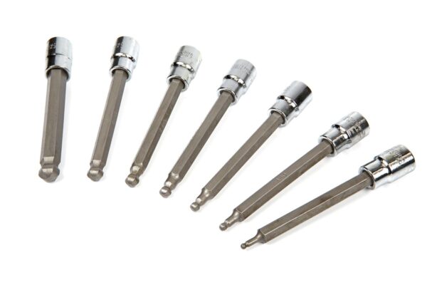 HBM 7 Delige 3/8 inch Lange inbus Doppenset 3 – 10 mm met Kogelkop - Bild 2