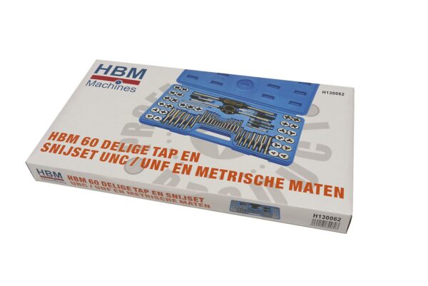 HBM tap en snijset UNC / UNF en metrische maten 60-delig - Afbeelding 9