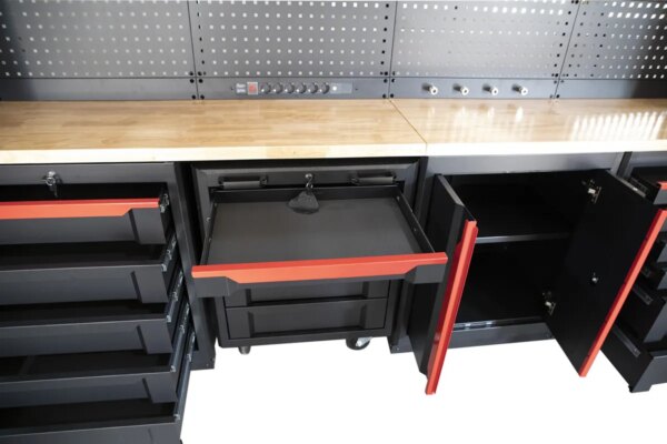 HBM expert modulair werkplaatssysteem, 17-delig, zwart rood - Afbeelding 11