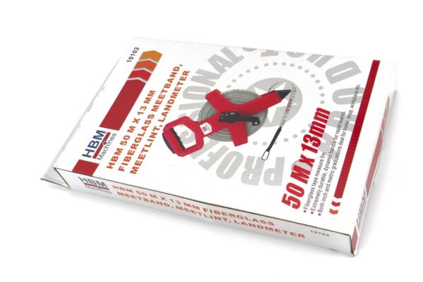 HBM 50 m x 13 mm Fiberglass Meetband, Meetlint, Landmeter - Image 8