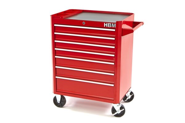 HBM Gereedschapswagen met 7 laden - 66 cm - rood