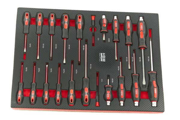 HBM 262 Delige Premium Gereedschapsvulling voor Gereedschapswagen - ROOD - Afbeelding 7