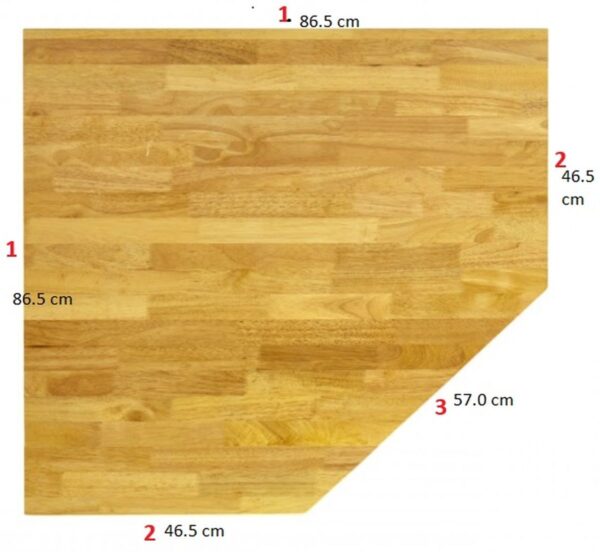 HBM 87 cm Massief Houten Hoek Werkblad voor Werkplaatsinrichting - Image 4