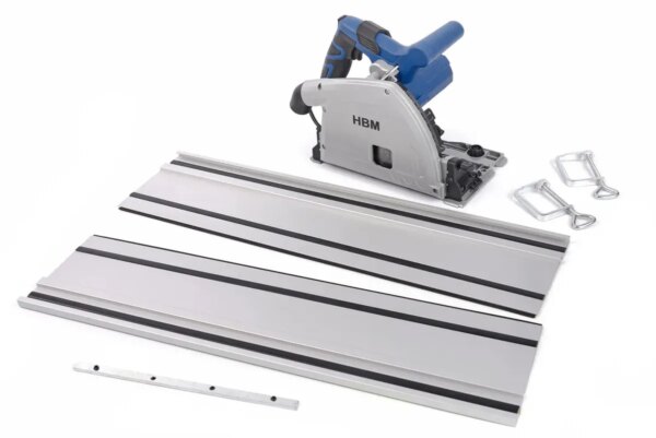 HBM 165 mm Professionele 1200 Watt Invalzaag, Liniaalzaag met 2 x 700 mm Liniaal