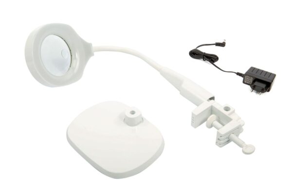 HBM 125 mm LED Loupe Lamp met Voet en Tafelklem - Afbeelding 2