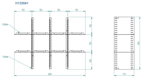 HBM tussenschot set 200 mm voor 1 lade - Afbeelding 2